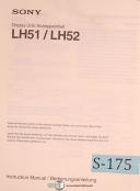 Sony-Sony LH51 LH52, Magnescale, Display Unit/Anzeigeinheit, Instruction Manual 1997-LH51-LH52-02